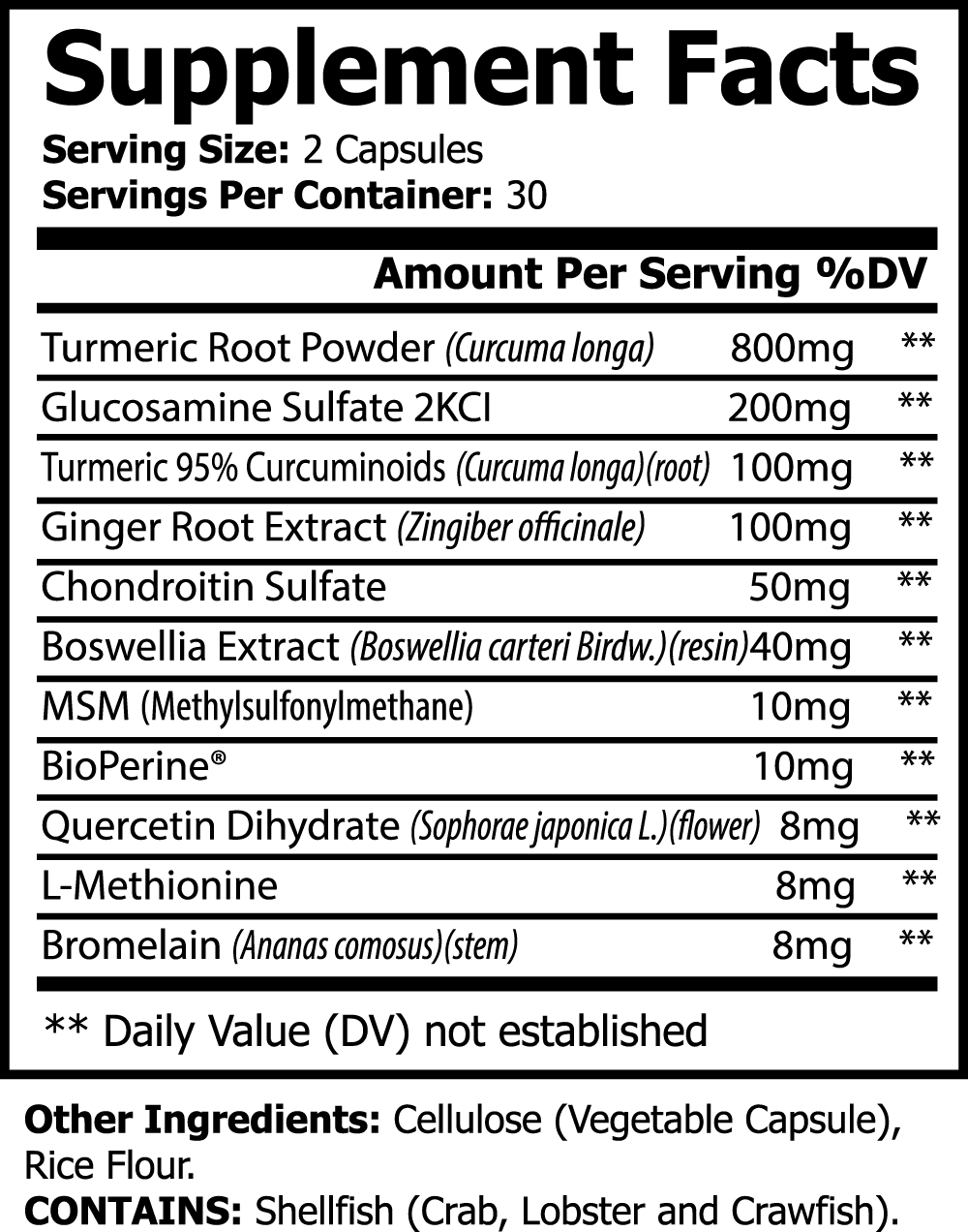 Platinum Turmeric Complex - With Ginger Root Extract, MSM, BioPerine - 60 Capsules